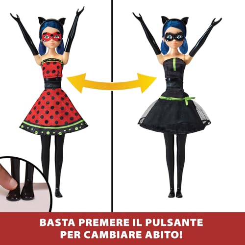 Muñeca de Ladybug Miraculous Bandai de 26 cm con ropa intercambiable de cambio de vestito original 3