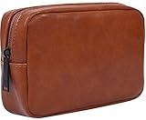 Universal Electronics/Accessories Soft Carrying Bag, Travel Gadget Organizer Bag for Cords USB Cables SD Cards MP3 Player Hard Drive Power Bank Mouse, Out-Going, Business, Travel, Yellow Leather