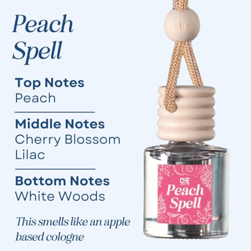Image of CANDECraftCo Car Air Hanging Fragrance Oil, Car Auto Freshener for Essential Oils, Scents Fragrance Aromatherapy Automobile Diffuser, Long Lasting (Peach Spell)