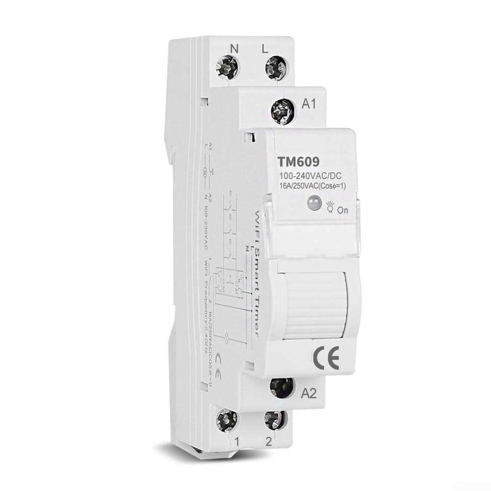 TM609 Interruptor de temporizador inteligente, para Tuya APP Interruptor de temporizador de riel inalámbrico CA 100-240 V para control remoto inalámbrico de hogar inteligente