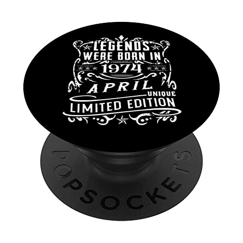 Cumpleaños Abril 1974 Edición Limitada Regalo April PopSockets PopGrip Intercambiable