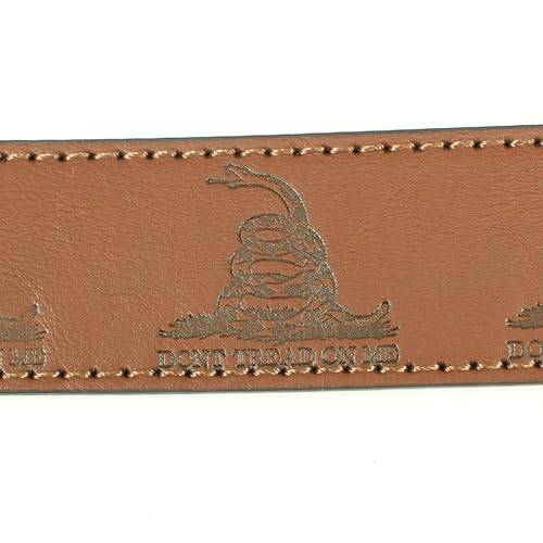 Don’t Tread on Me Leather Belt Strap and Metal Buckle 1.5" Wide with Snaps - Gadsden Flag Patriotic American History USA4