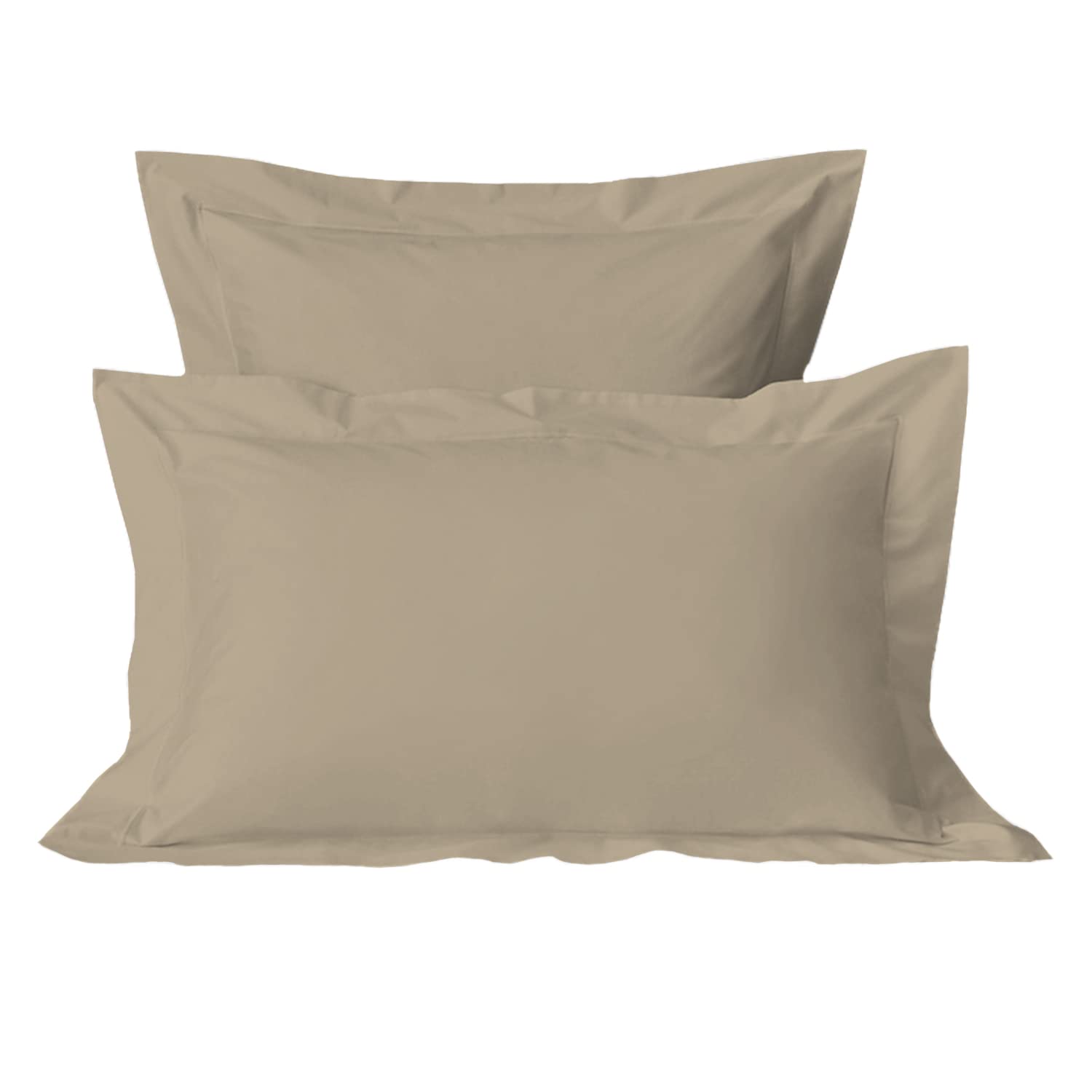 PizunaLuxury Cotton Pillow Case King Size 50x90 cm Simply Taupe, 800 Thread Count Crisp Breathable 100% Long Staple Cotton Sateen Weave Pillow Case With 5cm Hem (Hotel Pillowcase Taupe - 2 PC)