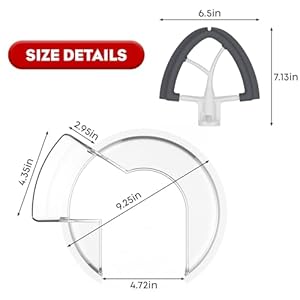 Pouring Shield&Flex Edge Beater for Kitchenaid Mixer, Suitable for KitchenAid 4.5~5QT Mixer Bowl (Stainless Steel, Glass, Ceramic), As Kitchen Aid Accessories and Attachments by Fgreeble Pouring ShieldFlex Edge Beater for Kitchenaid Mixer Suitable for KitchenAid 455QT Mixer Bowl Stainless Steel Glass Ceramic As Kitchen Aid Accessories and Attachments by Fgreeble
