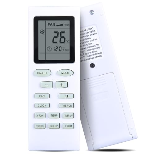 WKOLF YB1FA Air Conditioner - Juego de mandos a distancia de repuesto para aire acondicionado GREE A/C YB1FA YB1F2