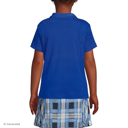 Image of Lands' End School Uniform Girls Short Sleeve Feminine Fit Interlock Polo Shirt