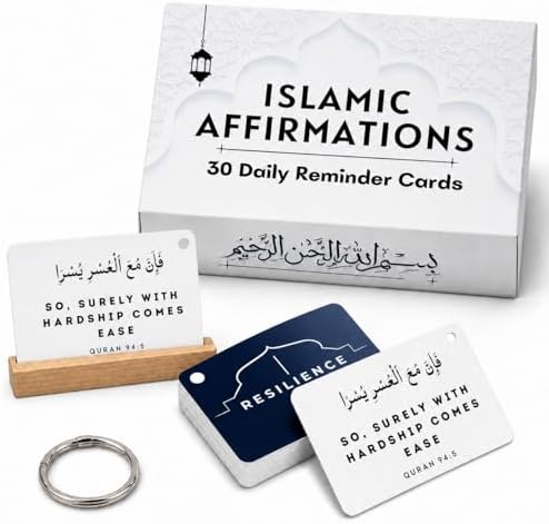Islamic Affirmations Cards (30 Daily Reminders by Zarf), Spiritual, Quran English, Decor, ...