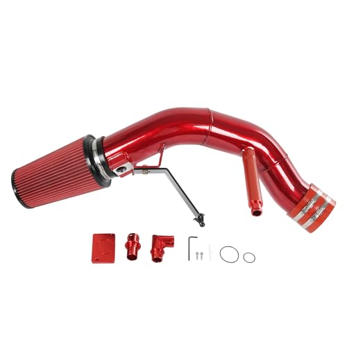 4 inch Cold Air Intake Kit Replacement For Ford F250 F350 F450 F550 Super Duty 2003 2004 2005 2006 2007 Excursion 6.0L V8 Diesel Red Color (2003-2007 Ford F250 F350 F450 6.0L)