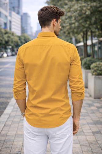 Image of Ben Martin Shirt for Men | Regular Casual Shirts for Mens' | Men's Casual Shirt's Slim Fit | Full Sleeve Cotton Shirts for Men's | Solid Shirt's for Mens Stylish | Formal & Casual Office Wear Shirts