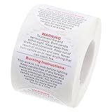 Gadpiparty Pegatinas de Advertencia para Velas Autoadhesivas de Etiquetas de Seguridad para Tarros de Vela Etiquetas Claras Inglés Diseño Práctico y Resistente