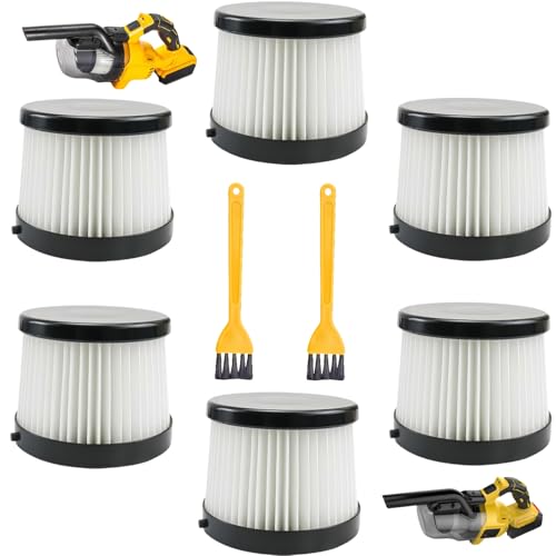 6 Pack DCV501HB DCV5011H HEPA Filter Replacement for DeWalt 20V Vacuum