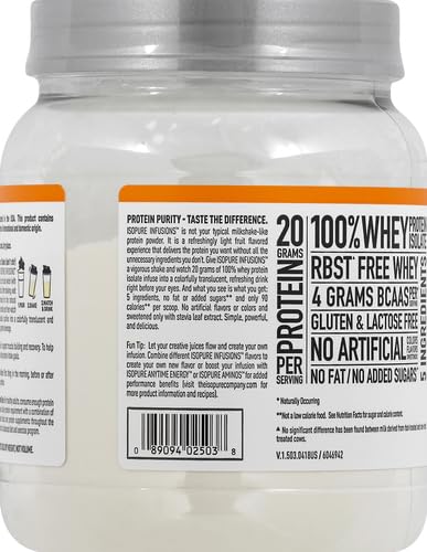 Image of Isopure Clear Whey Isolate Protein Powder, Lactose Free, Gluten Free, Naturally Flavored, Citrus Lemonade, 20g Protein Per Serving, 14.1 Oz, (Packaging May Vary) 16 Servings (Pack of 6)