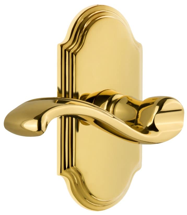 Grandeur Hardware Arc Tall Plate Double Dummy with Portofino Lever in Lifetime Brass