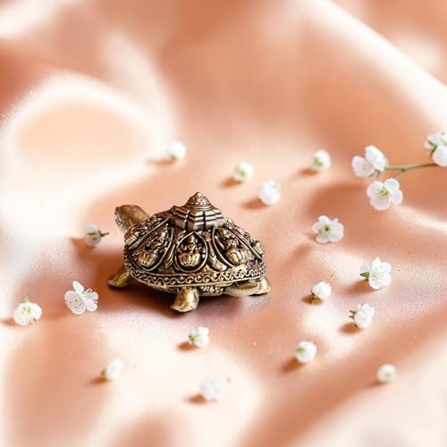 Brass Finecrafted Ashta Lakshmi Tortoise in Antique Gold Finish thumbnail 15