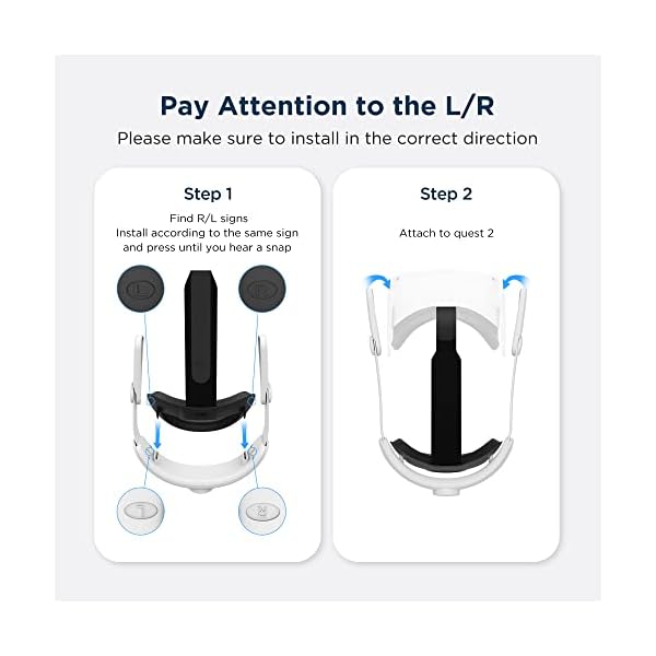 KIWI design Comfort Head Strap Accessories Compatible with Oculus/Meta Quest 2, Elite Strap Replacement for Enhanced Support of VR Headset - Image 7
