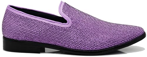 Image of SPK26 Men's Vintage Velvet Rhinestone Designer Dress Loafers Slip On Shoes Classic Tuxedo Dress Shoes
