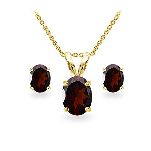 B. BRILLIANT Garnet Necklace and Earring...