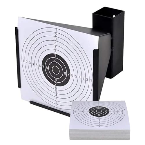 DAMAKBI - Diana Tiro Al Blanco - Tragabalín - Diana para Airsoft - Airgun - Pellets - Tiro Perdigones - 50 Dianas De 14 * 14 cm - Material de Acero - Color Negro