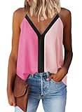 miduo Womens Summer V Neck Strappy Tanks Tops Racerback Straps Loose Camisole Shirts Sleeveless Tops Blouses Tanks Tops M