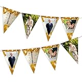 Herz & Heim® Foto Girlande zum Rentenbeginn, witzige Geschenkidee für angehende Ruheständler, personalisiert (Ruhestand - Gold)