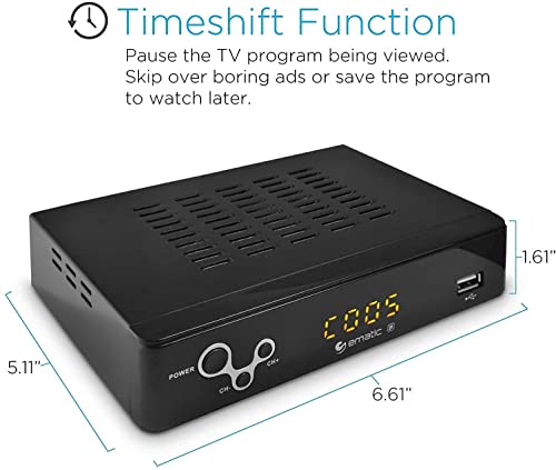 Digital Converter, Ematic Digital TV Converter Box with Recording, Playback, & Parental Controls - Thumbnail 5