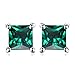 Jewelrypalace Women's Nano Russian Simulated Emerald Stud Earrings 925 Sterling Silver