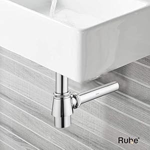 Ruhe® Brass Bottle Trap for Washbasins | Bottle Trap With Wall Flange and 12 Inches Pipe | Chrome Finish Bottle Trap for Basins and Sinks