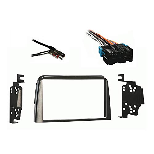 Harmony Audio Compatible with Saturn 1995 1996 1997 1998 1999 Double DIN Stereo Harness Radio Install Dash Kit Package