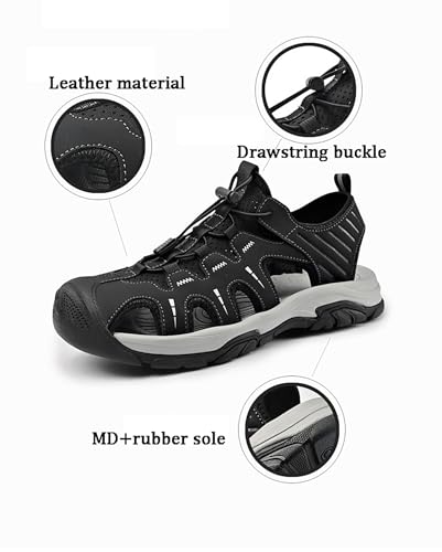 Men’s Sport Outdoor Hiking Sandals Closed Toe Athletic Adventure Beach Fisherman Water Sandals4