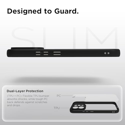 Image of RIGGEAR Shockproof Sleek Hybrid Armor Back Cover Case for Vivo V70 / V70 Elite 5G (Clear PC + Black TPU Bumper)