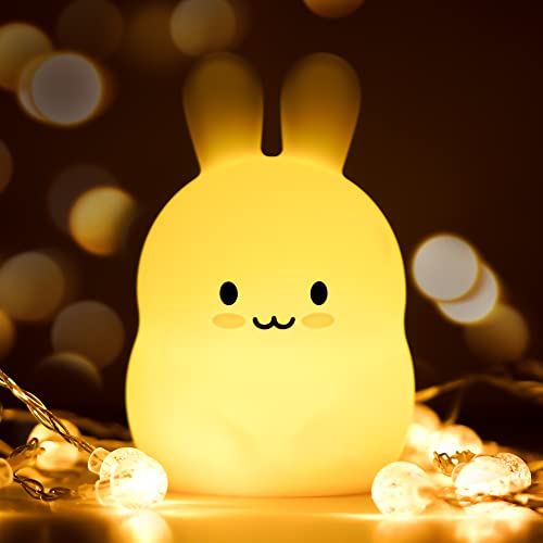 kidoo - Luz Nocturna Infantil - Luz de Noche Suave LED Multicolor - Lámpara Infantil - Carga USB | Regalo para Niños - Inalámbrica - Luz Quitamiedos - Eficiencia Energética (Conejo) Cover