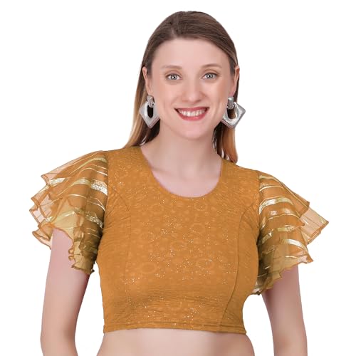Choli indien grande taille KULIA® en tissu crush plissé