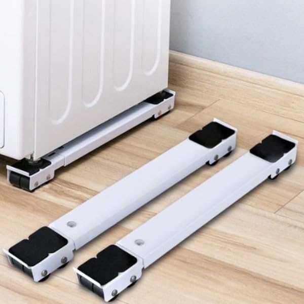 Base Ajustável com Rodinhas para Geladeira Máquina de Lavar Fogão...
