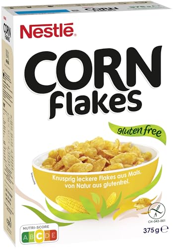 Nestlé Cerealien Corn Flakes Cerealien, Klassische Mais Cornflakes, Glutenfrei, 1er Pack (1 x 375g)