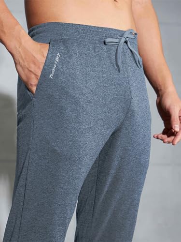 Image of TECHNOSPORT Men's Melange Slim Fit Techno Dry Trackpants Drawstring 2-Pocket Polyester Joggers for Gym Running Workout UPF50+ Anti Odour