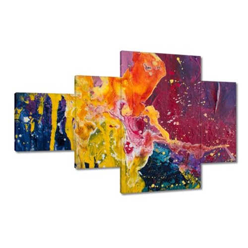 Peinture imprimée sur toile 130x80cm abstraction colorée pour grand format de salon