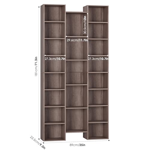 Fotosok CD RACK-OAK Triple Wide 8 Tier Media Storage Tower Rack thumb #1