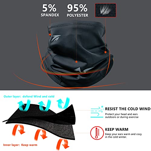 Zollen 4/3/1 Pack Neck Warmer Multi-Functional Windproof Neck Gaiter Snood for Men Women Face Tube Scarf Headwear4