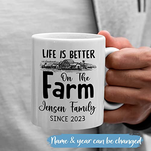 Life-Is-Better-On-The-Farm-Mug-Farmer-Coffee-Mugs-Custom-Farming-Gift-for-Family-Friends-Agriculturist-Gifts-Personalized-Farm-Travel-Mug-for-Birthday-Christmas-White-Tea-Cup-11oz-15oz Life Is Better On The Farm Mug Farmer Coffee Mugs Custom Farming Gift for Family Friends Agriculturist Gifts Personalized Farm Travel Mug for Birthday Christmas White Tea Cup 11oz 15oz