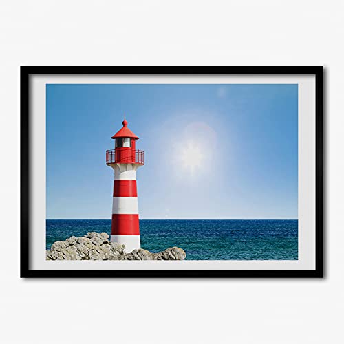 Tableau phare décoratif avec cadre photo 70x50 cm en bois pour réveiller les murs du salon