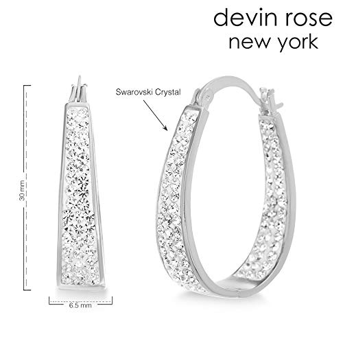Devin Rose Oval Inside Outside Hoop Earrings for Women Faceted Sparkle Crystals3