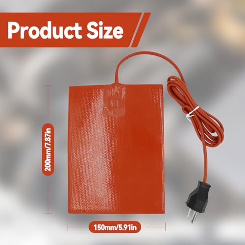Hsokew 48302441 Silicone Car Heater Pad Engine Oil Heater Pad, 6 Inch X 8 Inch Universal Engine Heater Car Oil Pan Heater Pad 120V,300W Self-Adhesive Battery Heater Pad For Car Oil Pan/Tank Type Cold Weathe thumb #3