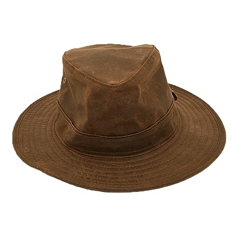 Romneys Wachshut Landlord | Regenhut mit breiter Krempe | Wasserdicht Dank...