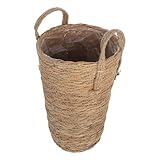 WRITWAA Cesta Tejida Decorativa de Interior para Plantas Pequeña Maceta de Mimbre Natural Cesta de Almacenamiento Multiusos para Flores y Organización del Hogar