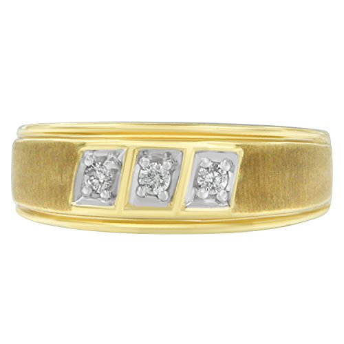 Original Classics 10K Yellow Gold Round Cut Diamond Men's Ring (0.70 cttw, H-I Color, I1-I2 Clarity)