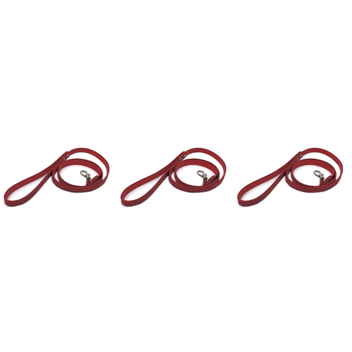 POPETPOP 3pezzi Guinzaglio Pu Per Cani e Gatti Design Pratico e Comfortevole Colore Rosso Con Ring Per Collare Guinzaglio Resistente Per Cuccioli e Animali Domestici