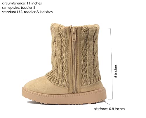 Image of REDVOLUTION Kids Boots Toddler Girls Cute 2 Buttons || Rhinestone Faux Fur Suede Knitting Shoe
