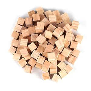 105 Houten Kubussen 20mm, Kleine Onbewerkte Houten Blokjes om Te Knutselen, Neutraal Blank Hout, Vierkante Houten blokken voor Ambachten, DIY Handwerk Getallen Schilderen Decoratie