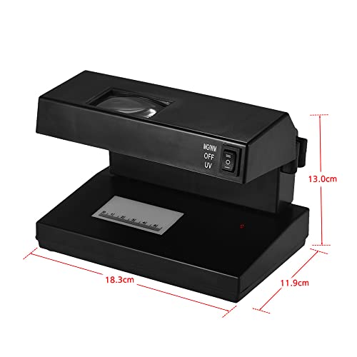HEIMAO-Money-CheckerPortable-Desktop-Counterfeit-Bill-Detector-Cash-Currency-Banknotes-Notes-Checker-Machine-Support-Ultraviolet-UV-and-Watermark-Detection-with-Magnifier-Forged-Money-Tester-for-USD