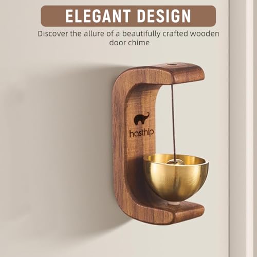 HASTHIP Store HASTHIP Wooden Door Bell Beech Magnetic Chimes - Image 5